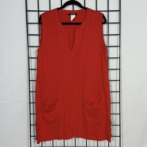 Lauren Ralph Lauren Black Label Sleeveless Tunic‎ Top Womens XL Red Layered Look